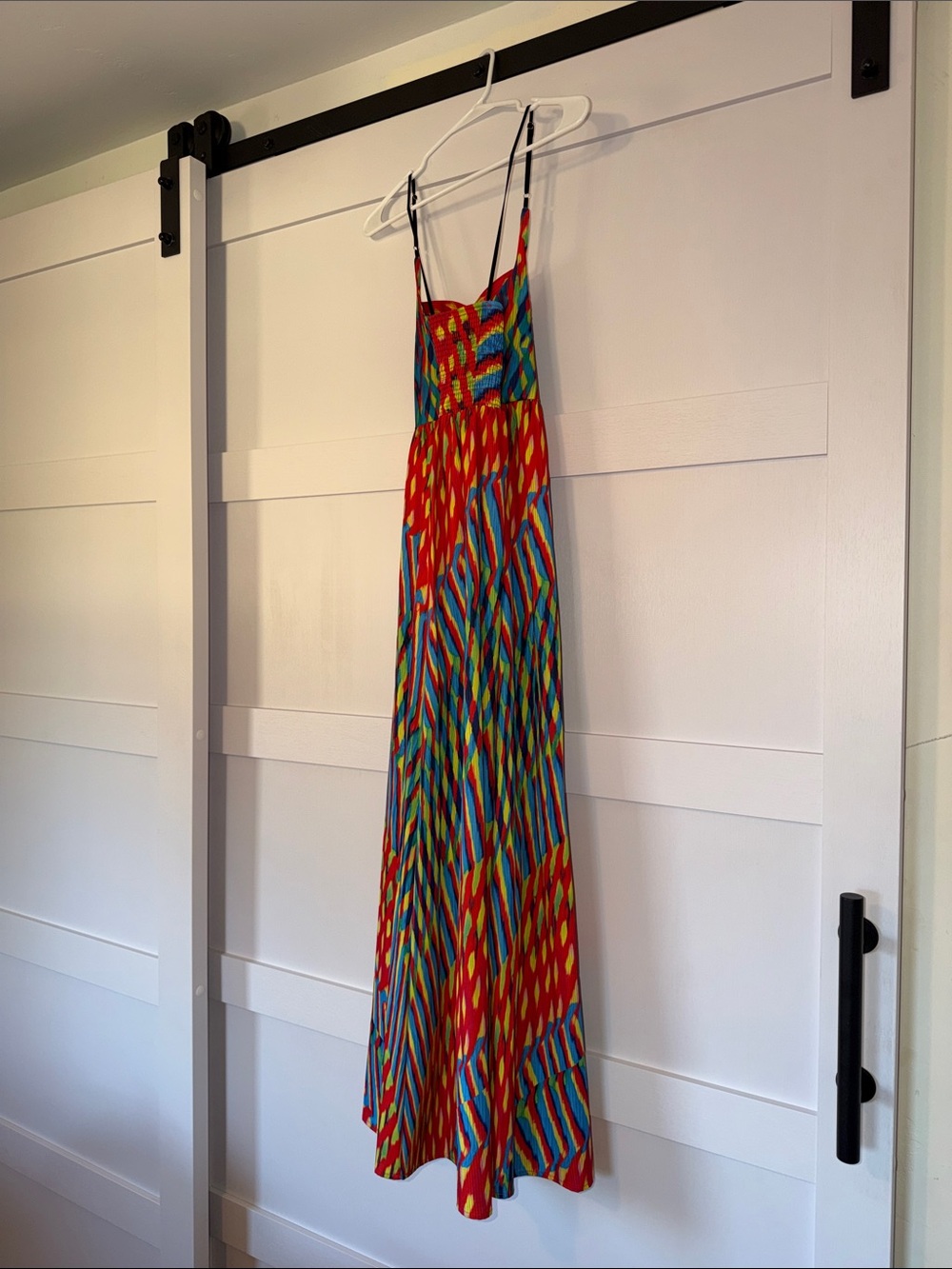 Vibrant Multicolor Maxi Dress with Spaghetti Straps - Picture 2 of 2